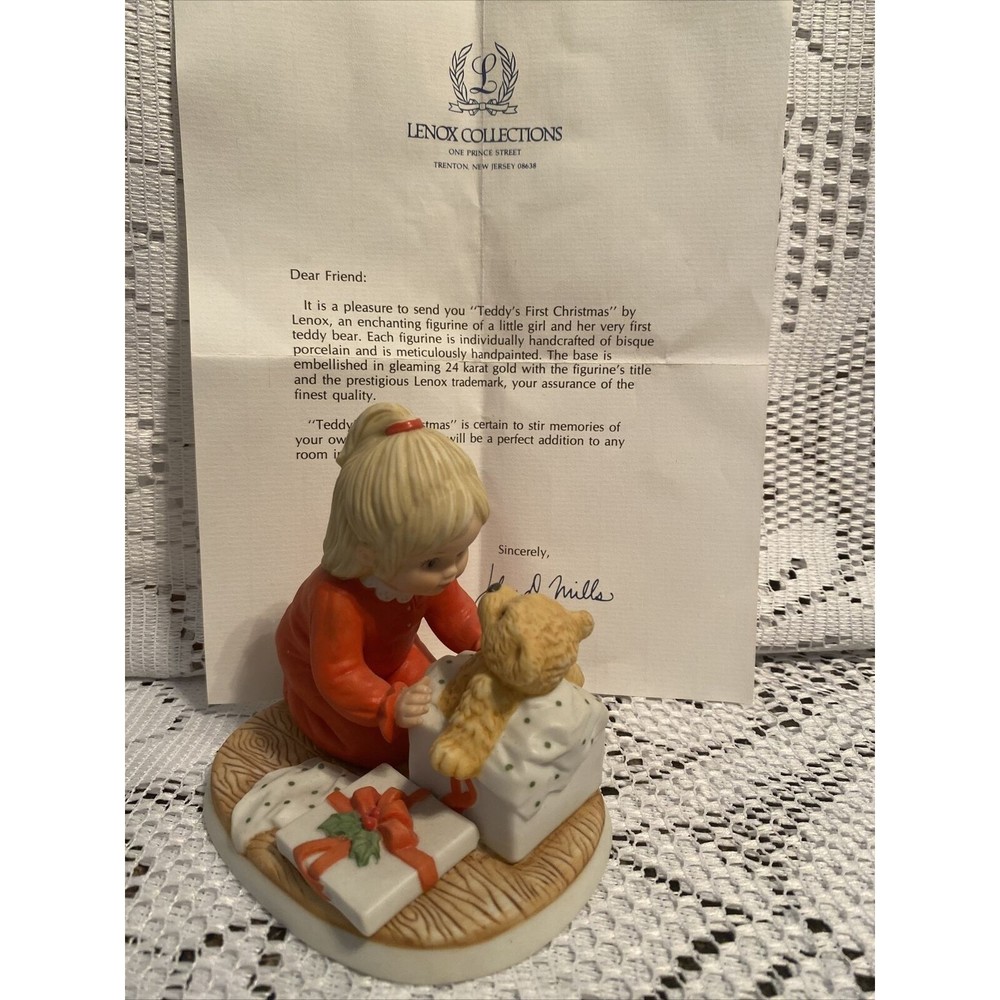 Vintage Lenox  “ Teddy's First Christmas ”  Figurine Exclusive